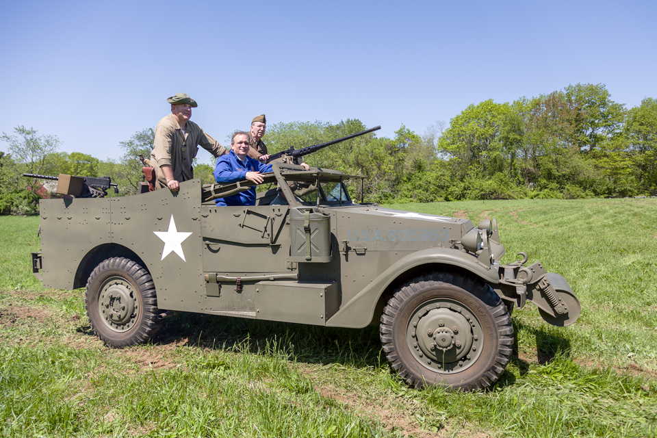 MOAA-WW-2-Encampment with Edward Mangano in a real WWII Scout Car