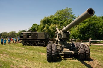 Military tanker along with Heavy artillery gun