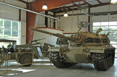 m48 Israeli tank on site in American Museum of Armor warehouse